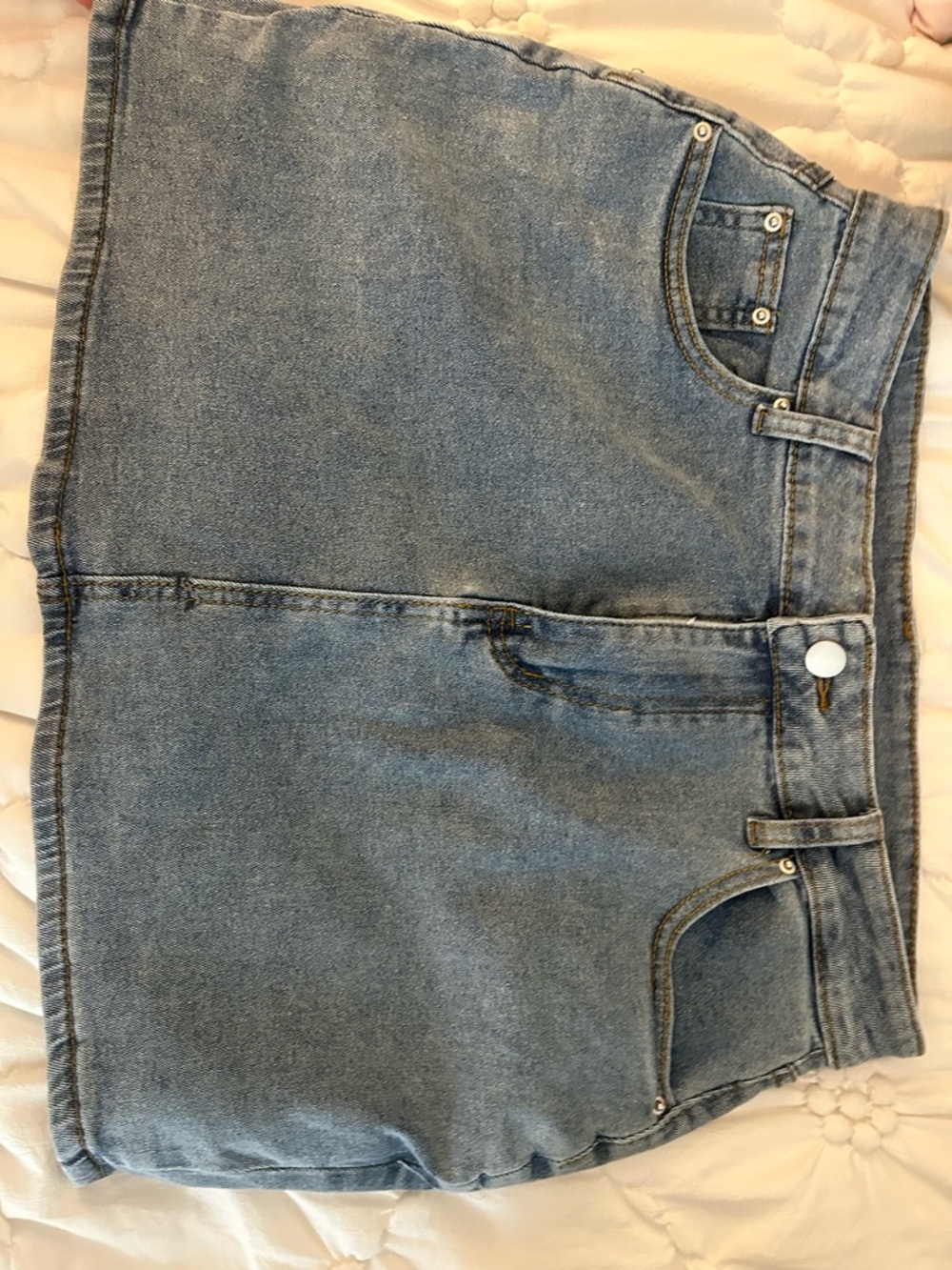 Classic Denim Mini Skirt - Light Blue